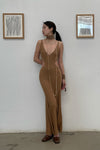 OUDE WAAG hollow fishtail knitted dress OW-23SS-KT15 turmeric